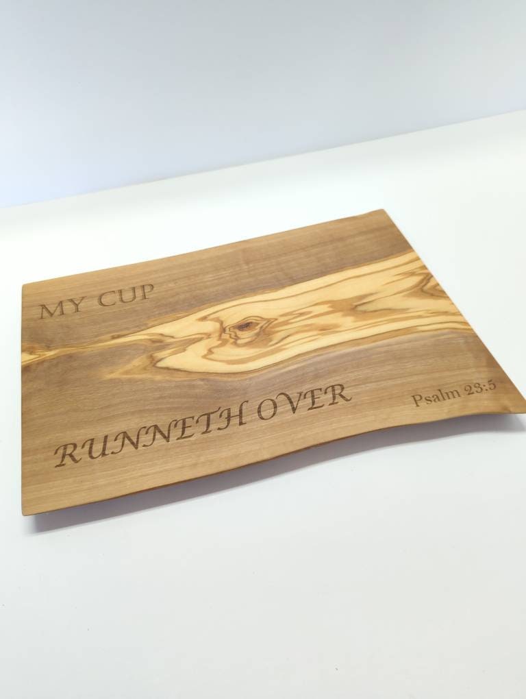 Handmade Laser Engraved Olivewood Serving Trays