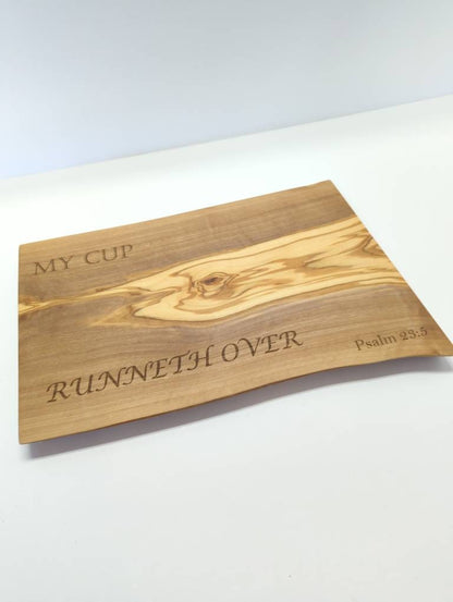 Handmade Laser Engraved Olivewood Serving Trays